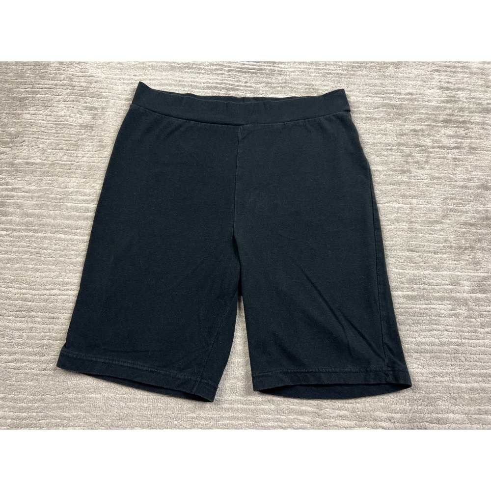Dittos Biker Shorts Womens XL Black Solid Jersey Knit Stretch Activewear 5154C
